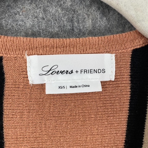 Lovers + Friends Revolve Cardigan XS/Small Striped Oversized Open Longline SS - Picture 9 of 10